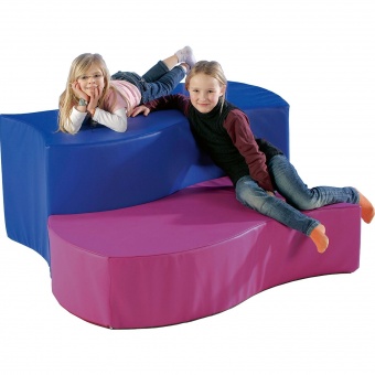 Sitzelement, Welle-Zweier, 120x60 cm (B/T), Höhe 30 cm, 